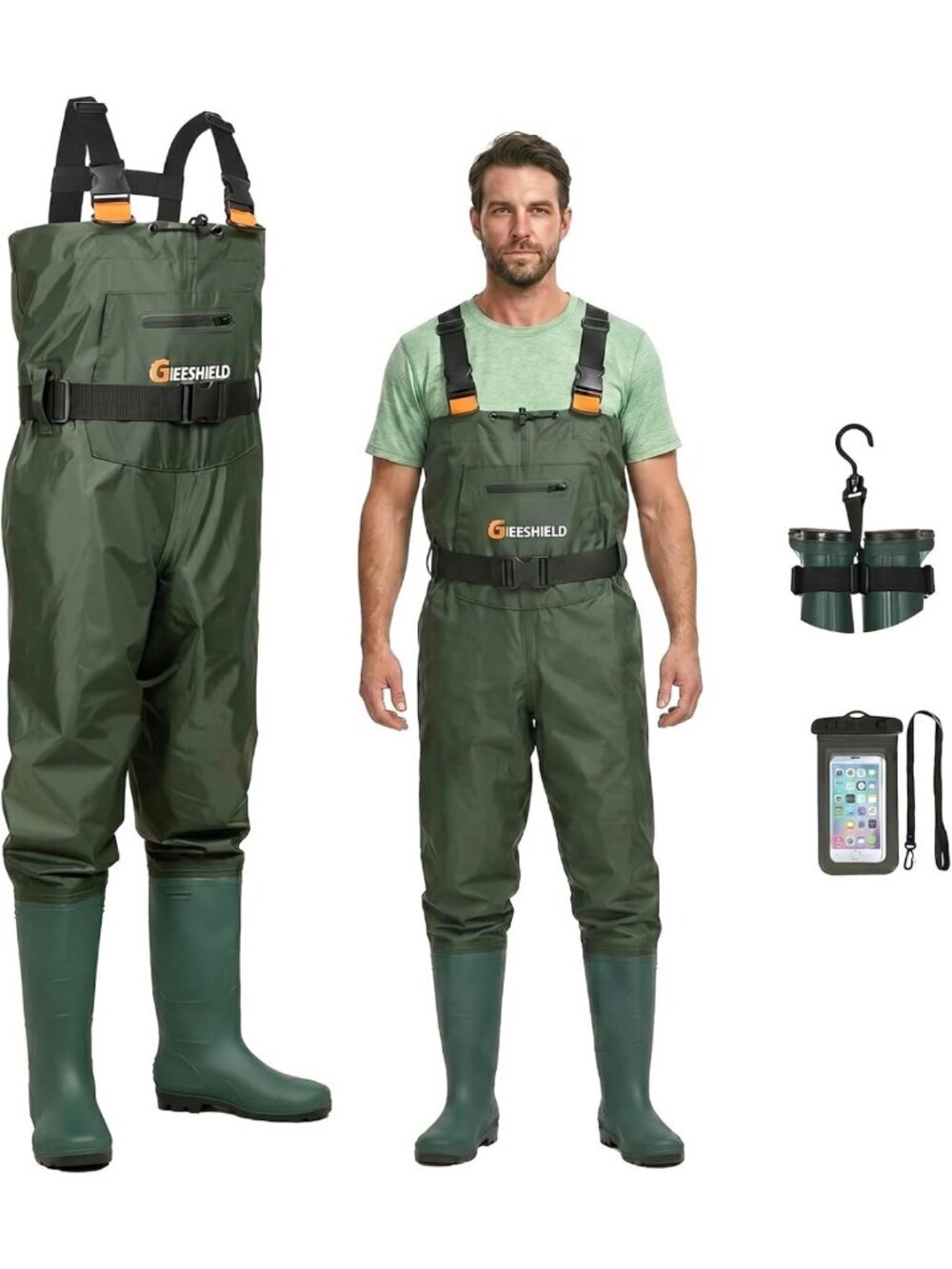 Lightweight Waterproof Chest Waders for Fishing & Hunting - Durable 2-Ply